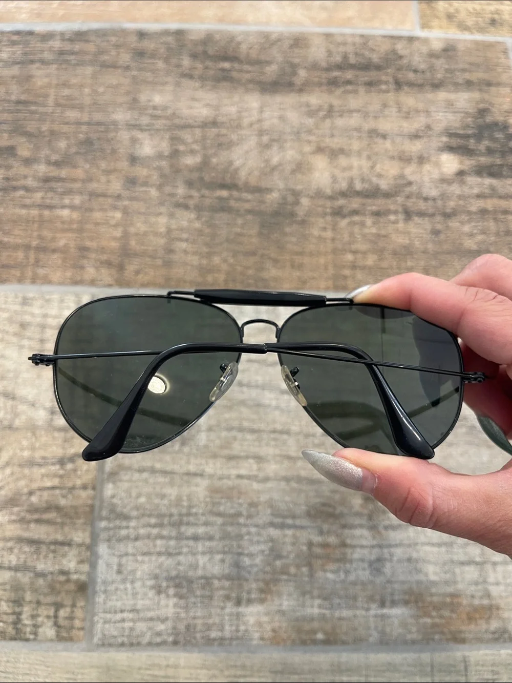 Ray-Ban Black Aviator Sunglasses Outdoorsman II Sunglasses